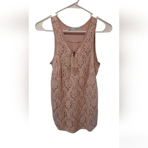 Maurices Pink Lace Front Sleeveless Blouse size XS